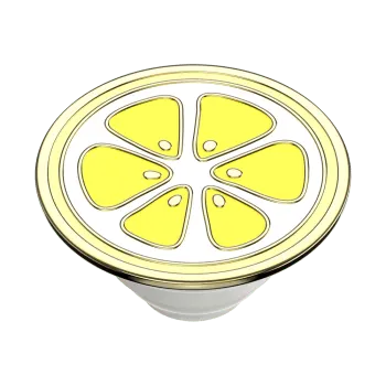 PopSockets Fatia de limão em metal polido à mão e esmalte 3D